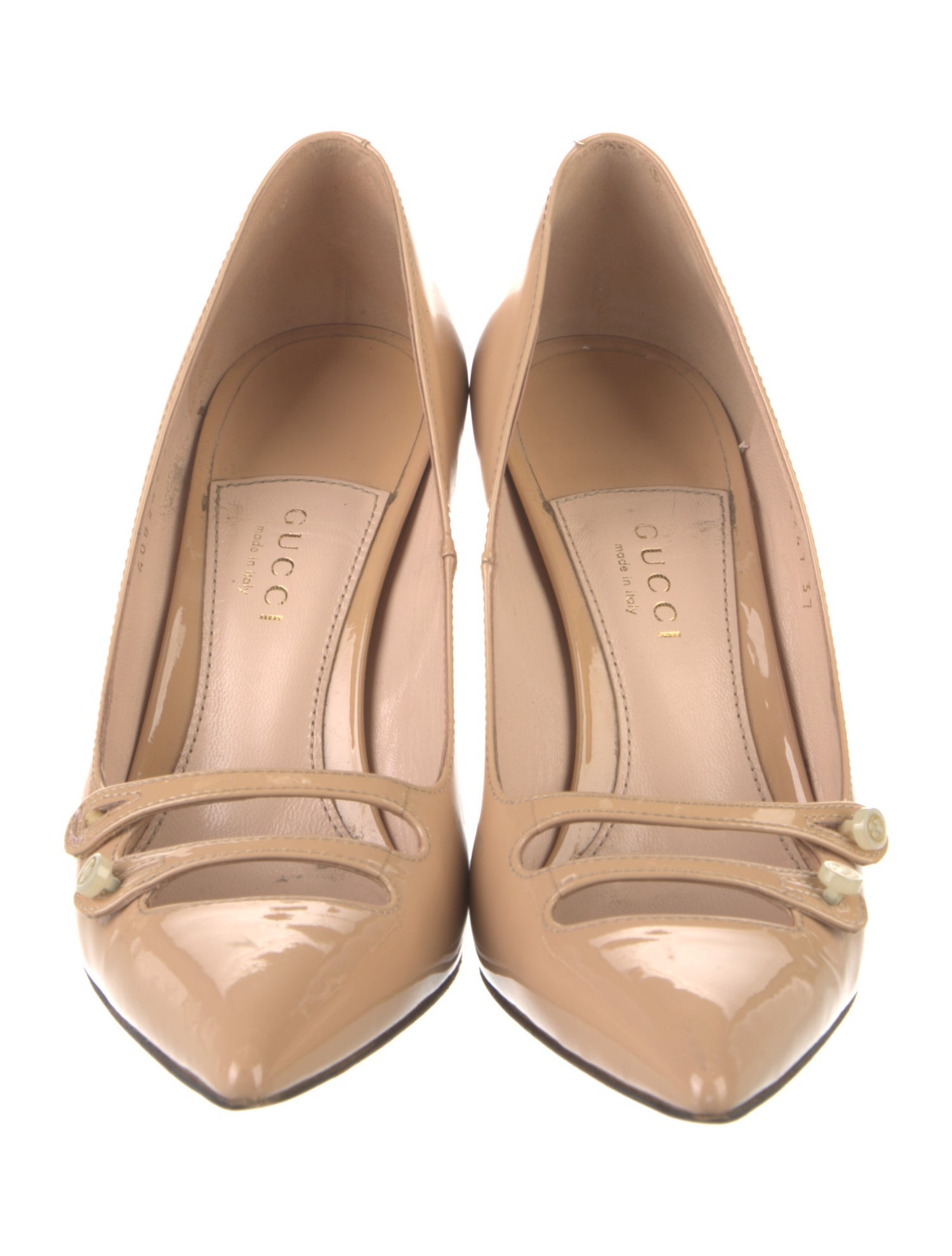 Gucci Interlocking G Logo Patent Leather Pumps